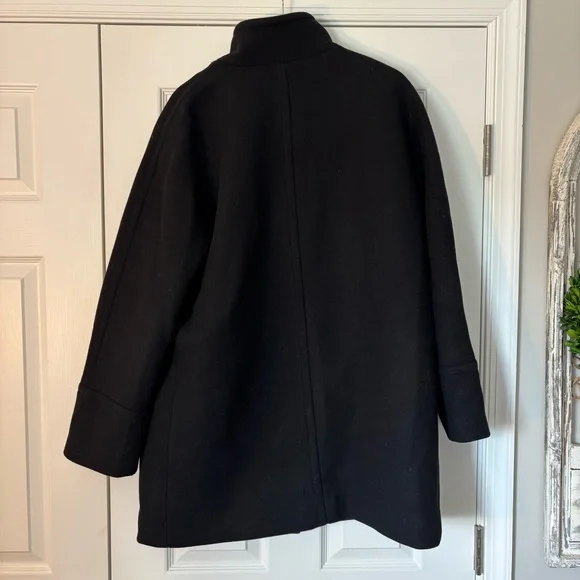 J. Crew City Coat Wool Blend Long Pea Trench Coat Winter Heavy 16 Preppy Classic - Picture 11 of 14